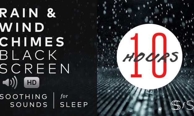 Rain & Light Wind Chimes  | 10 hours | Black Screen | Relax | Sleep | Study Sounds