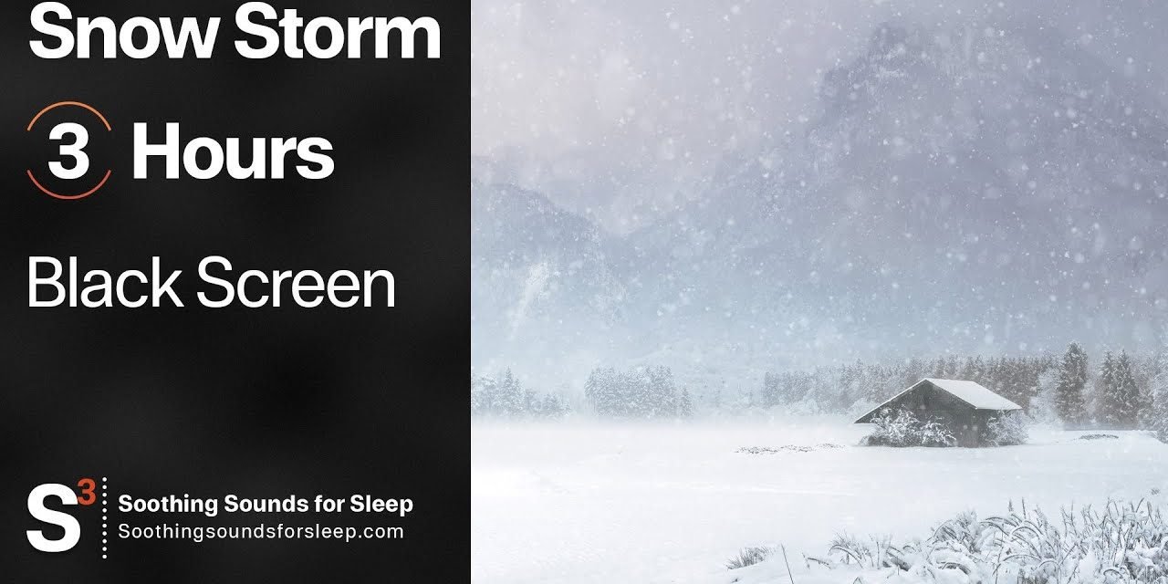 Snow Storm | Snow and Wind | Black Screen | 3 Hours | Relax | Soothing Sounds for Sleep