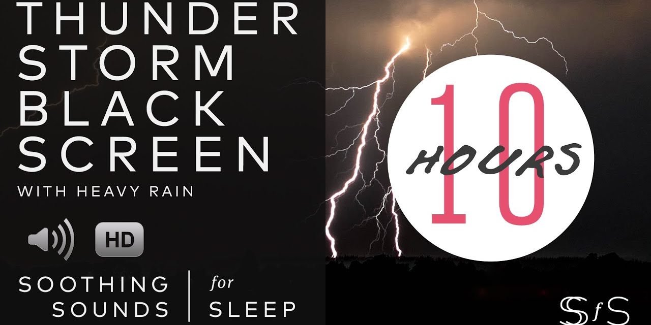 Thunder & Heavy Rain | Black Screen | 10 Hours | Soothing Sounds for Sleep