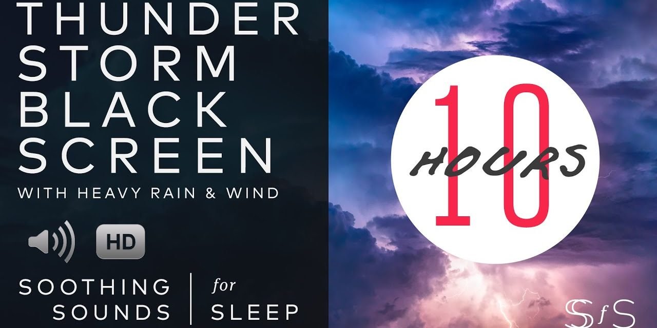 Thunder Storm Sounds | Black Screen | 10 Hours | Soothing Sounds for Sleep