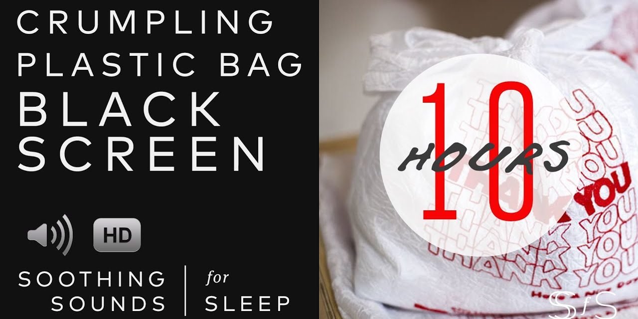 Crumpling Plastic Bag | Black Screen | 10 Hours | Soothing Sounds for Sleep | Binaural | ASMR